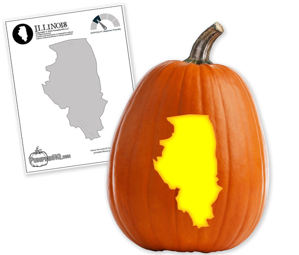 Illinois Pumpkin Carving Stencil - Pumpkin HQ