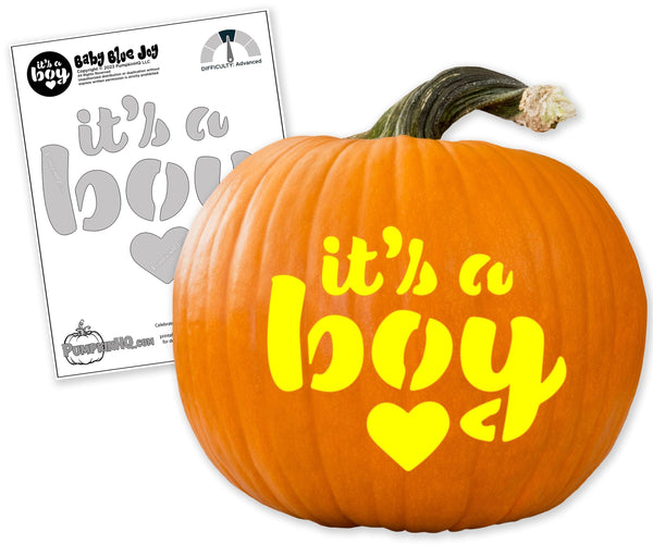 It's A Boy Baby Pumpkin Carving Stencil - Pumpkin HQ