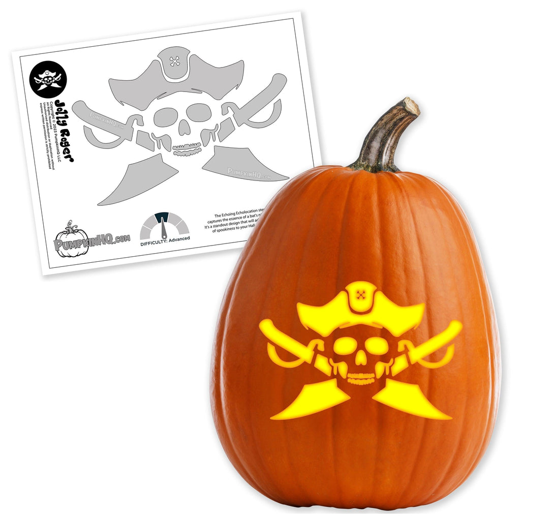 Jolly Roger Pumpkin Carving Stencil - Pumpkin HQ