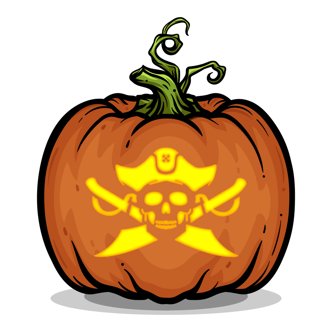 Jolly Roger Pumpkin Carving Stencil - Pumpkin HQ