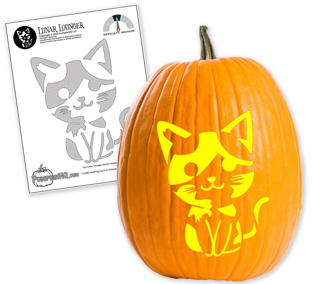 Kitty Kat Pumpkin Carving Stencil - Pumpkin HQ