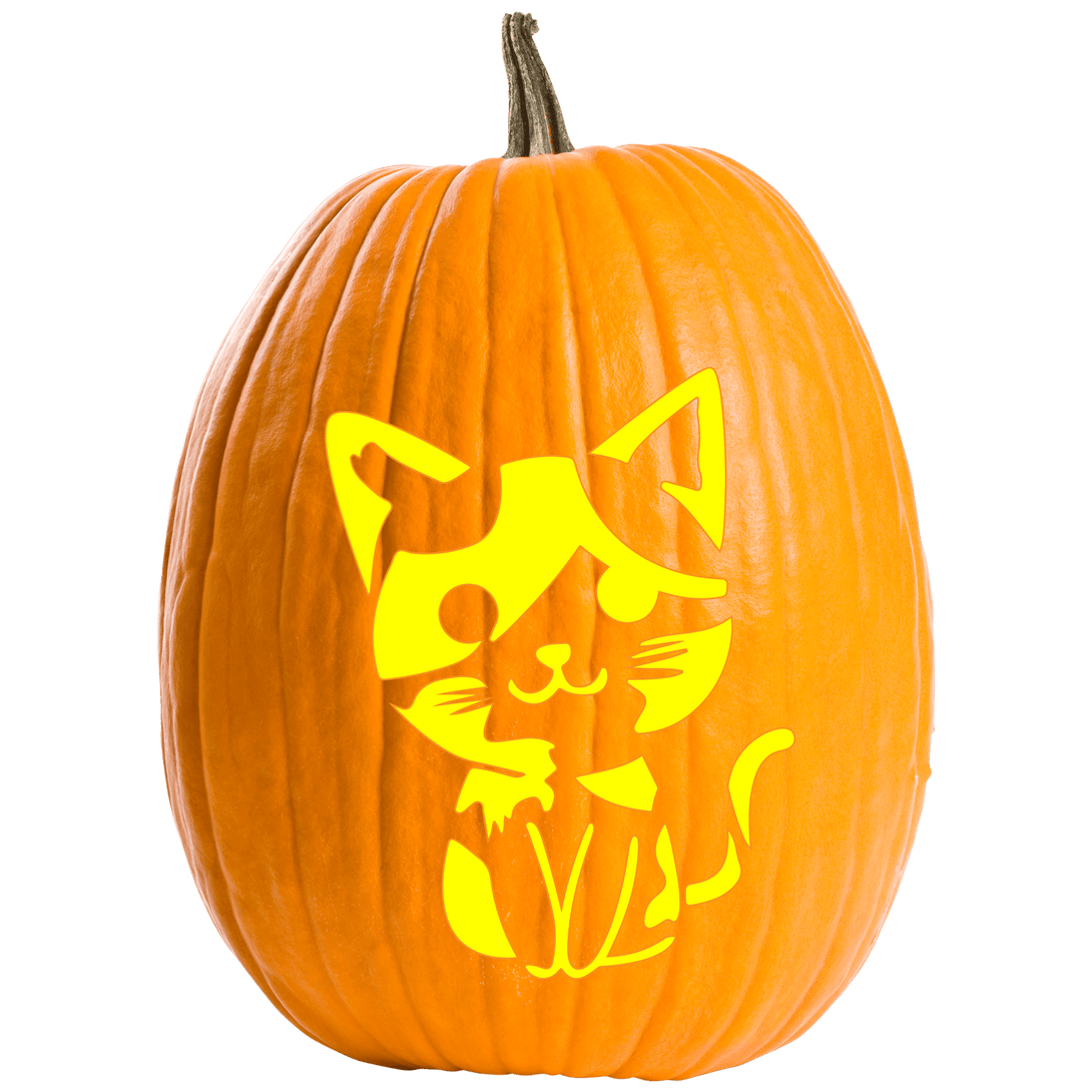 Kitty Kat Pumpkin Carving Stencil - Pumpkin HQ