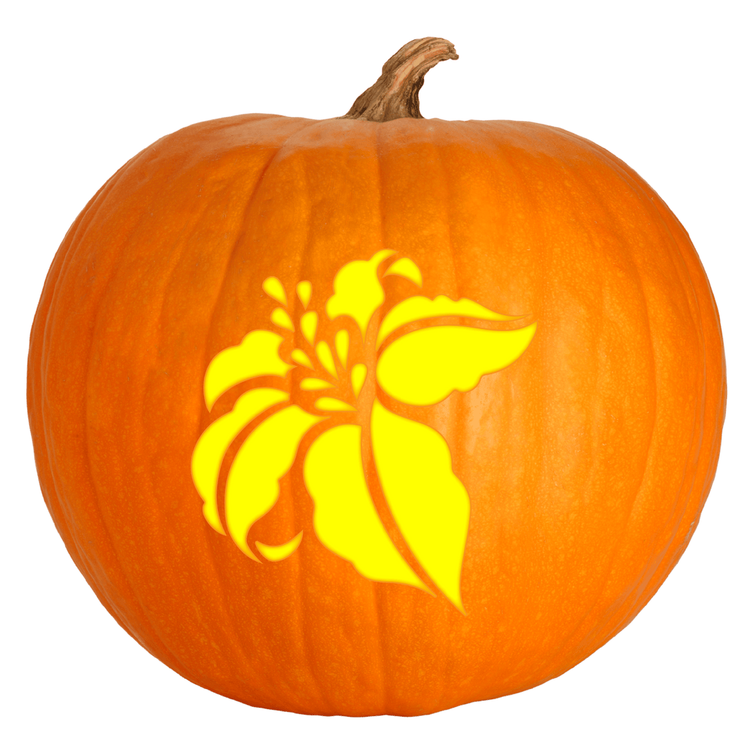 Lily Flower Pumpkin Carving Stencil - Pumpkin HQ