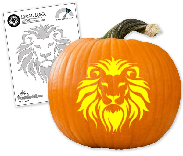 Lions Roar Pumpkin Carving Stencil - Pumpkin HQ
