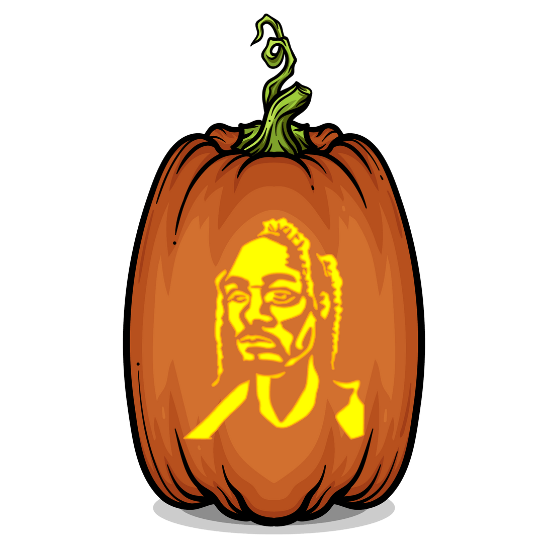 Long Beach Rapper Pumpkin Carving Stencil - Pumpkin HQ
