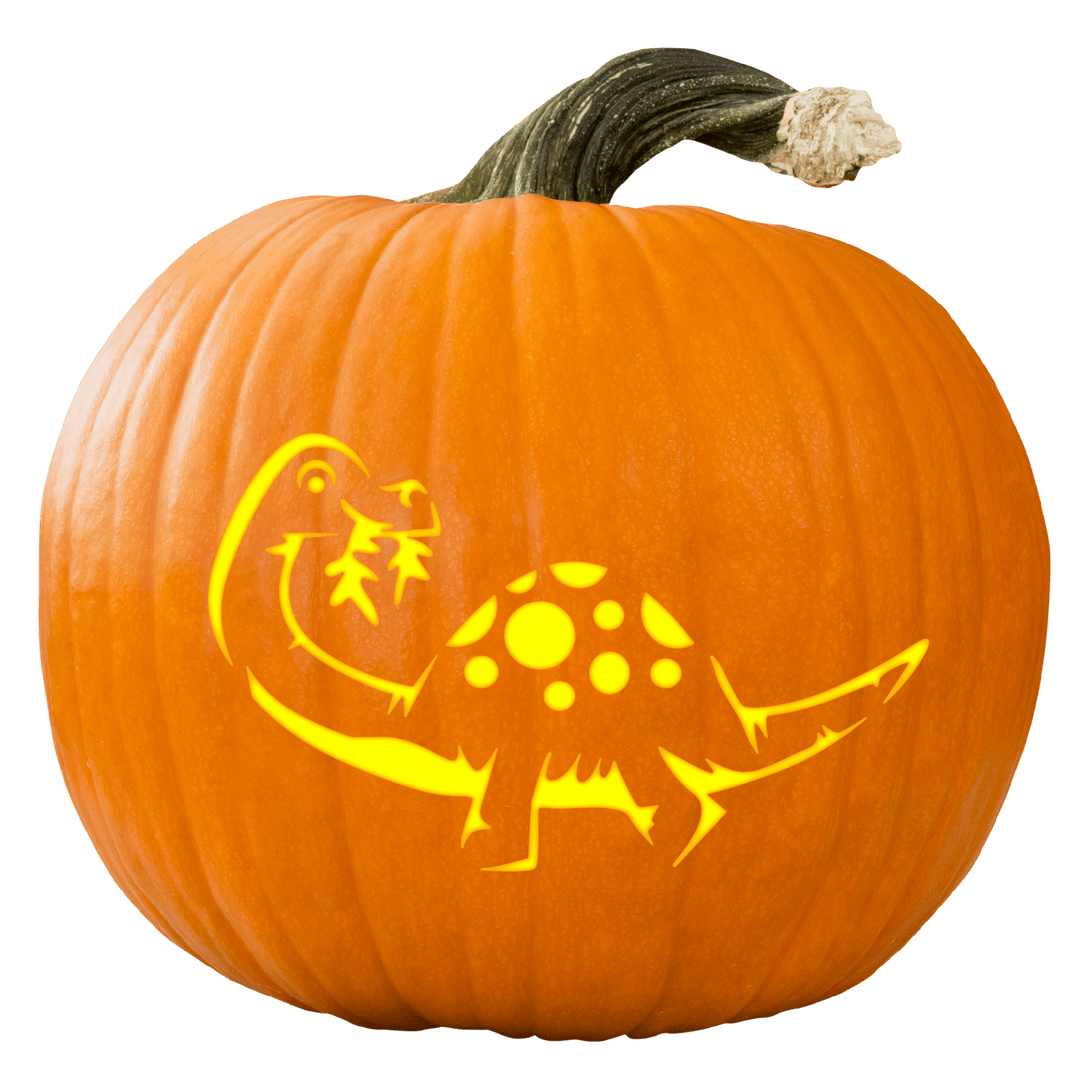 Long Neck Dino Delight Pumpkin Carving Stencil - Pumpkin HQ