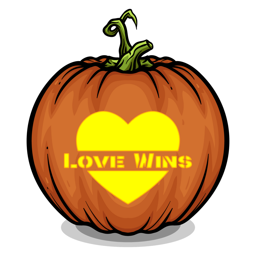 Love Wins Pumpkin Carving Stencil - Pumpkin HQ
