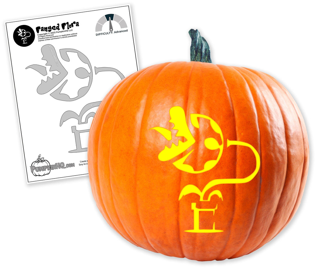 Man Eating Plant Pumpkin Carving Stencil - Pumpkin HQ