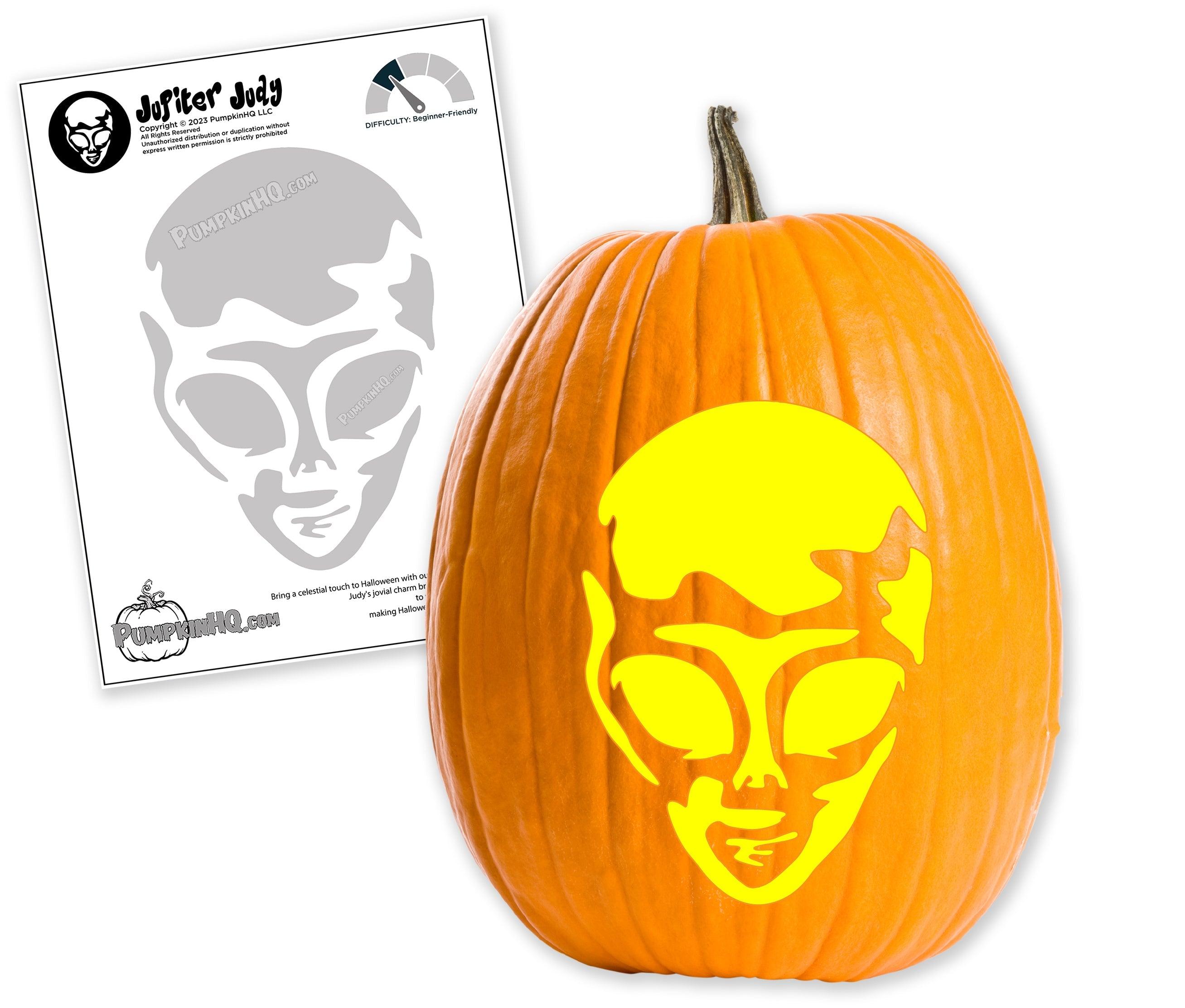 Martian Alien Pumpkin Carving Stencil Pumpkin HQ