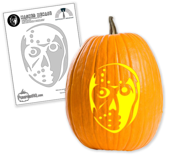 Masked Figure Pumpkin Carving Stencil - Pumpkin HQ