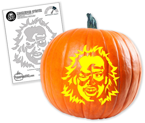 Mischievous Specter Pumpkin Carving Stencil - Pumpkin HQ