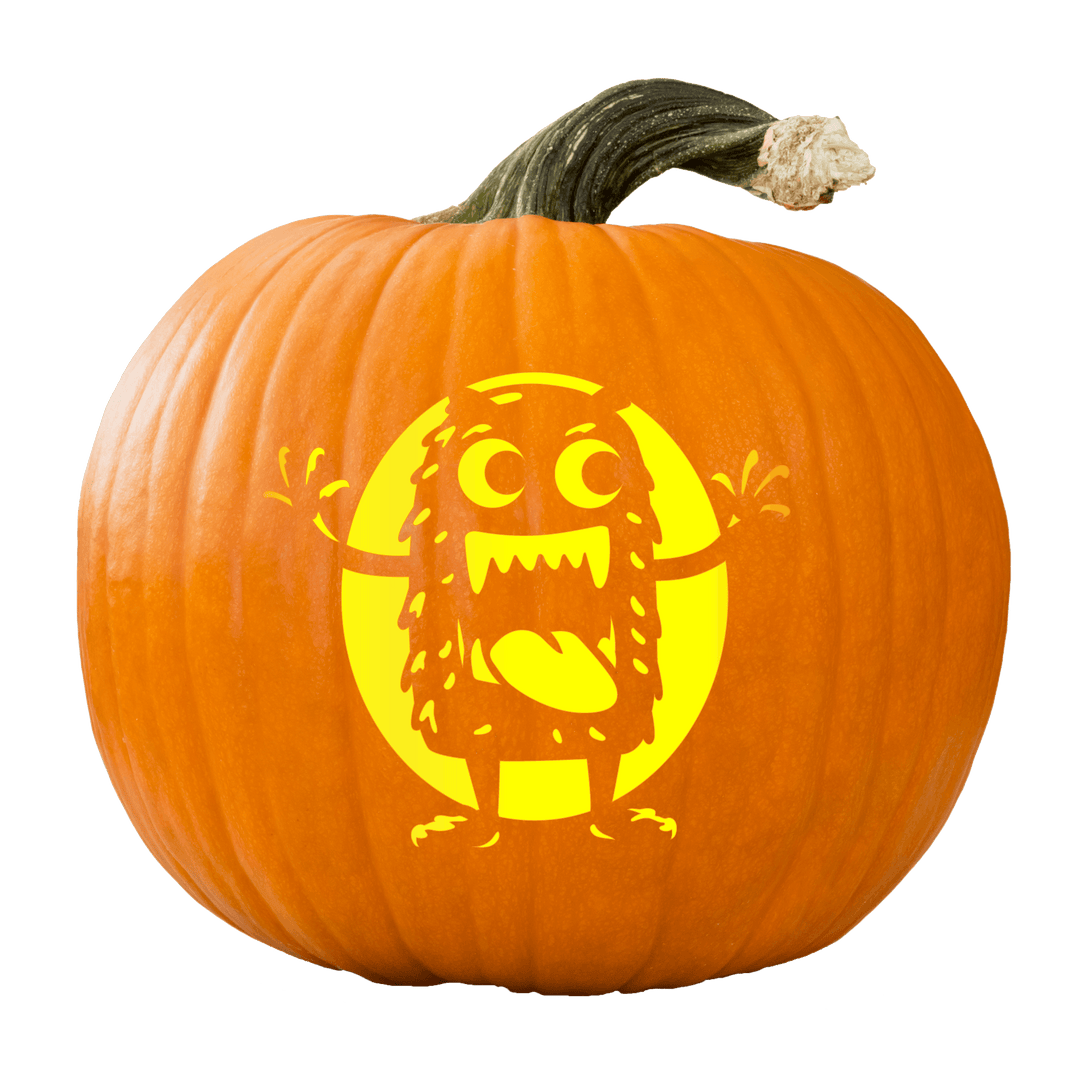 Monster Yelling Pumpkin Carving Stencil - Pumpkin HQ