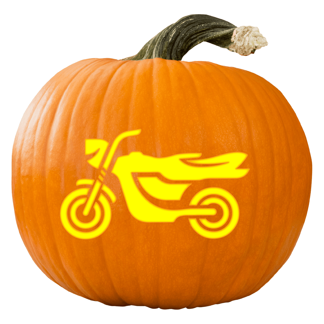 Motorcycle Pumpkin Carving Stencil - Pumpkin HQ
