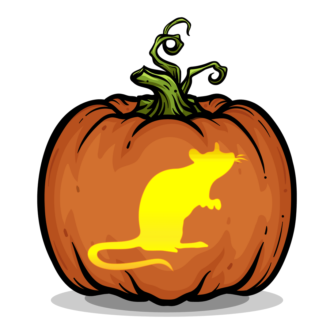 Rudimentary Rodent Pumpkin Carving Stencil - Pumpkin HQ