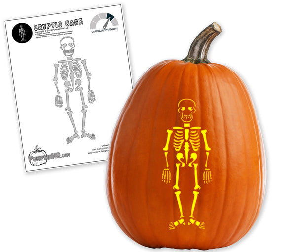 Mr. Bones Skeleton Pumpkin Carving Stencil - Pumpkin HQ