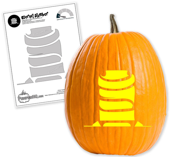 Mummy Tombstone Pumpkin Carving Stencil - Pumpkin HQ