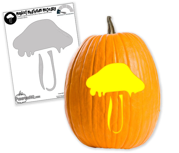 Mystical Mushroom Pumpkin Carving Stencil - Pumpkin HQ