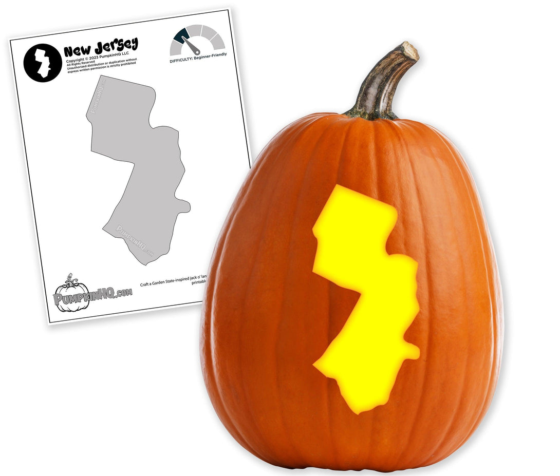 New Jersey Pumpkin Carving Stencil - Pumpkin HQ