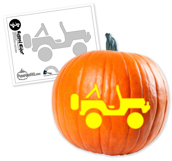 Offroad Rider Pumpkin Carving Stencil - Pumpkin HQ