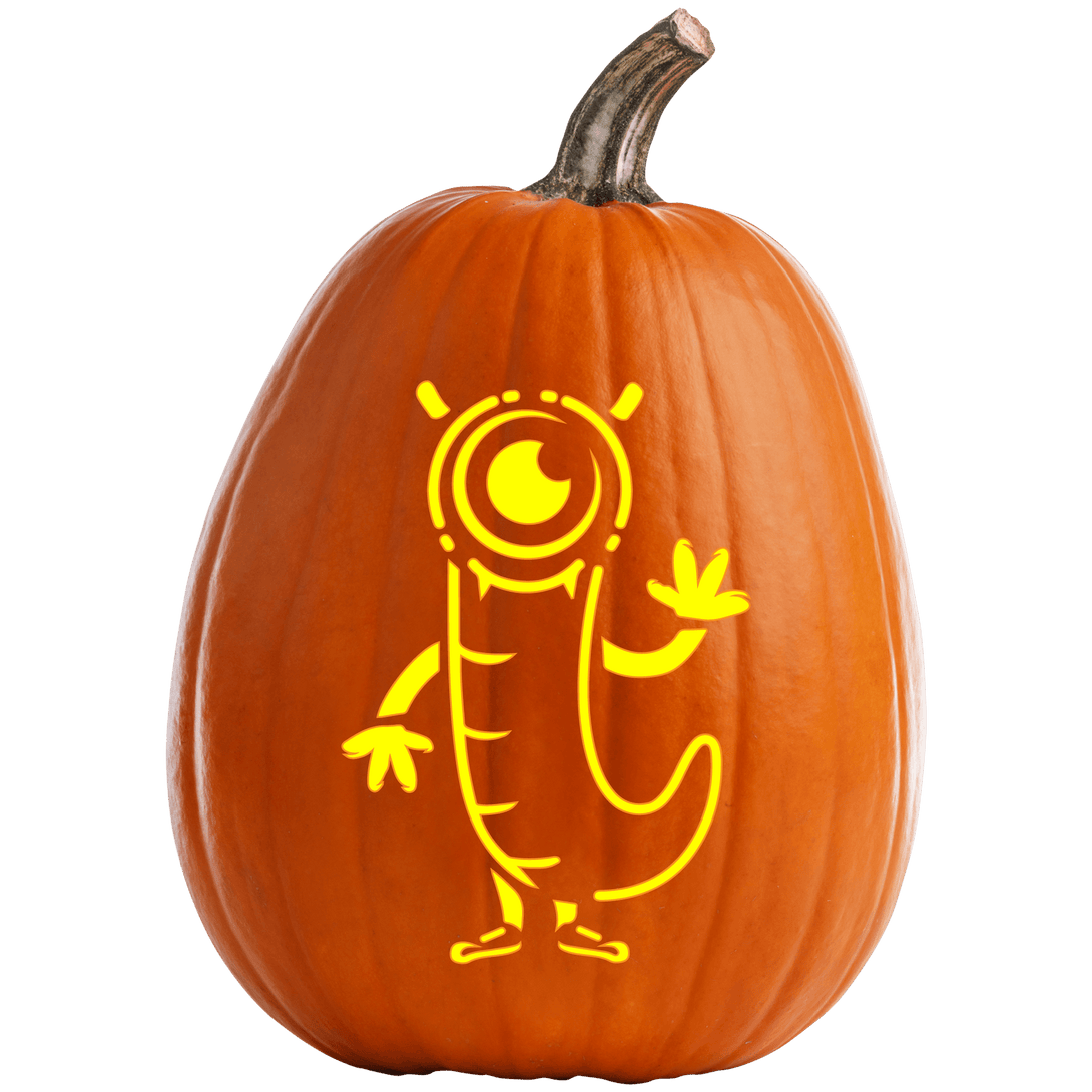 One-Eye Worm Pumpkin Carving Stencil - Pumpkin HQ