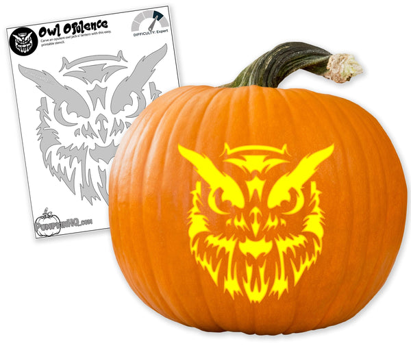 Owl Opulence Pumpkin Carving Stencil - Pumpkin HQ