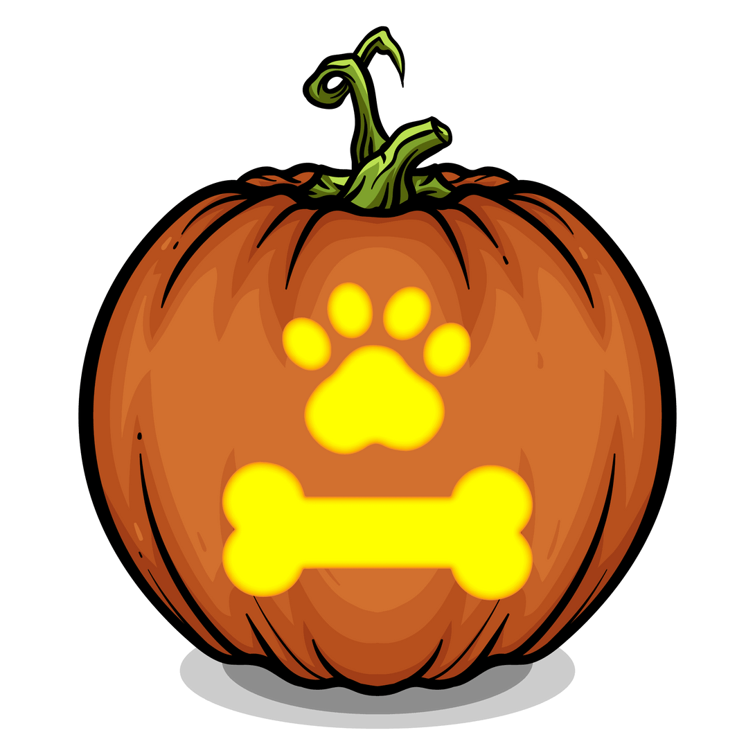 Paw & Bone Pumpkin Carving Stencil - Pumpkin HQ