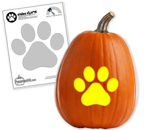 Paw Print Pumpkin Carving Stencil - Pumpkin HQ