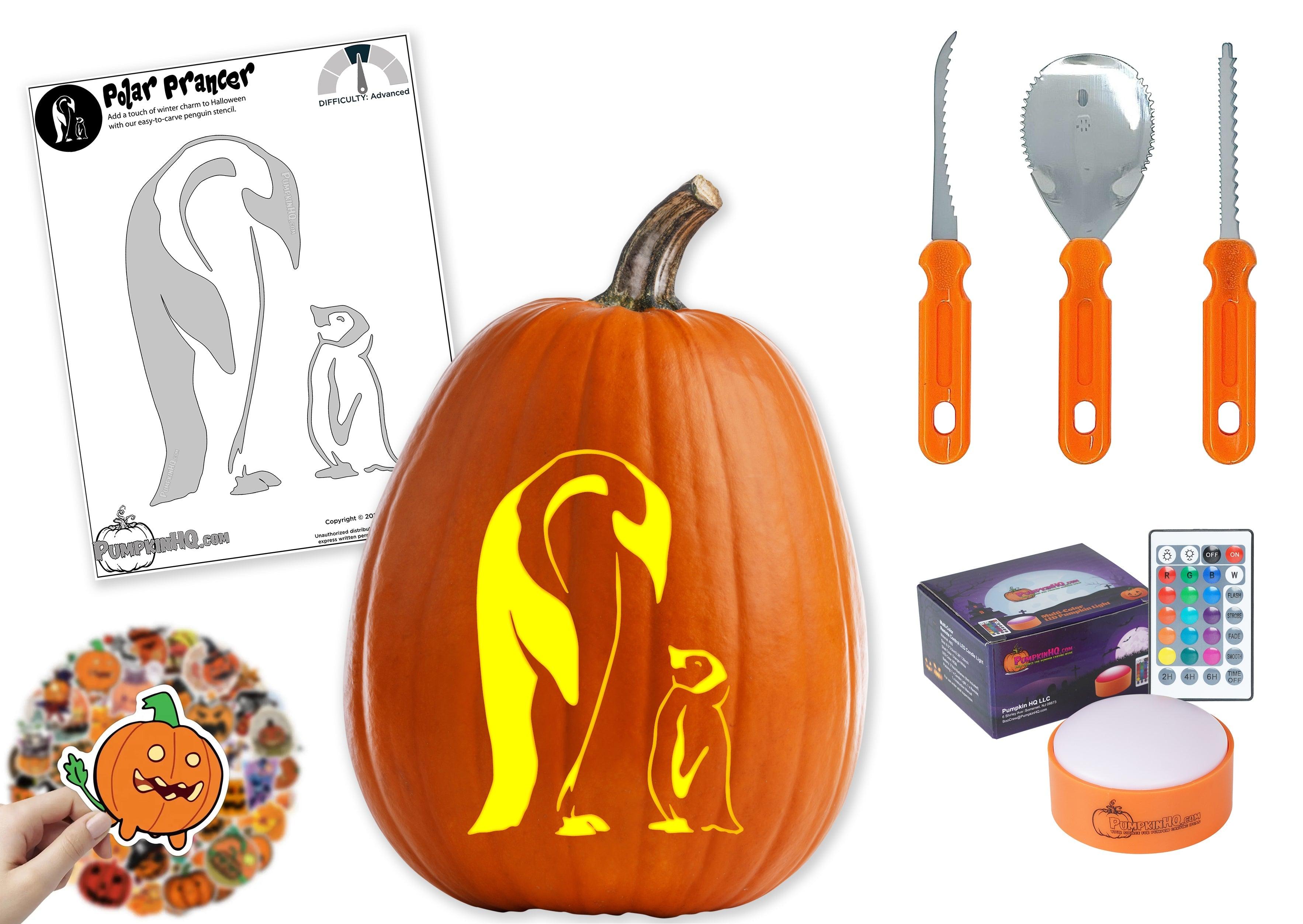 Penguin Friends Pumpkin Carving Stencil - Pumpkin HQ