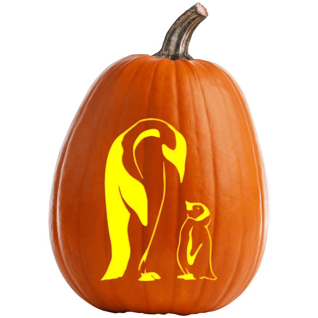 Penguin Friends Pumpkin Carving Stencil - Pumpkin HQ