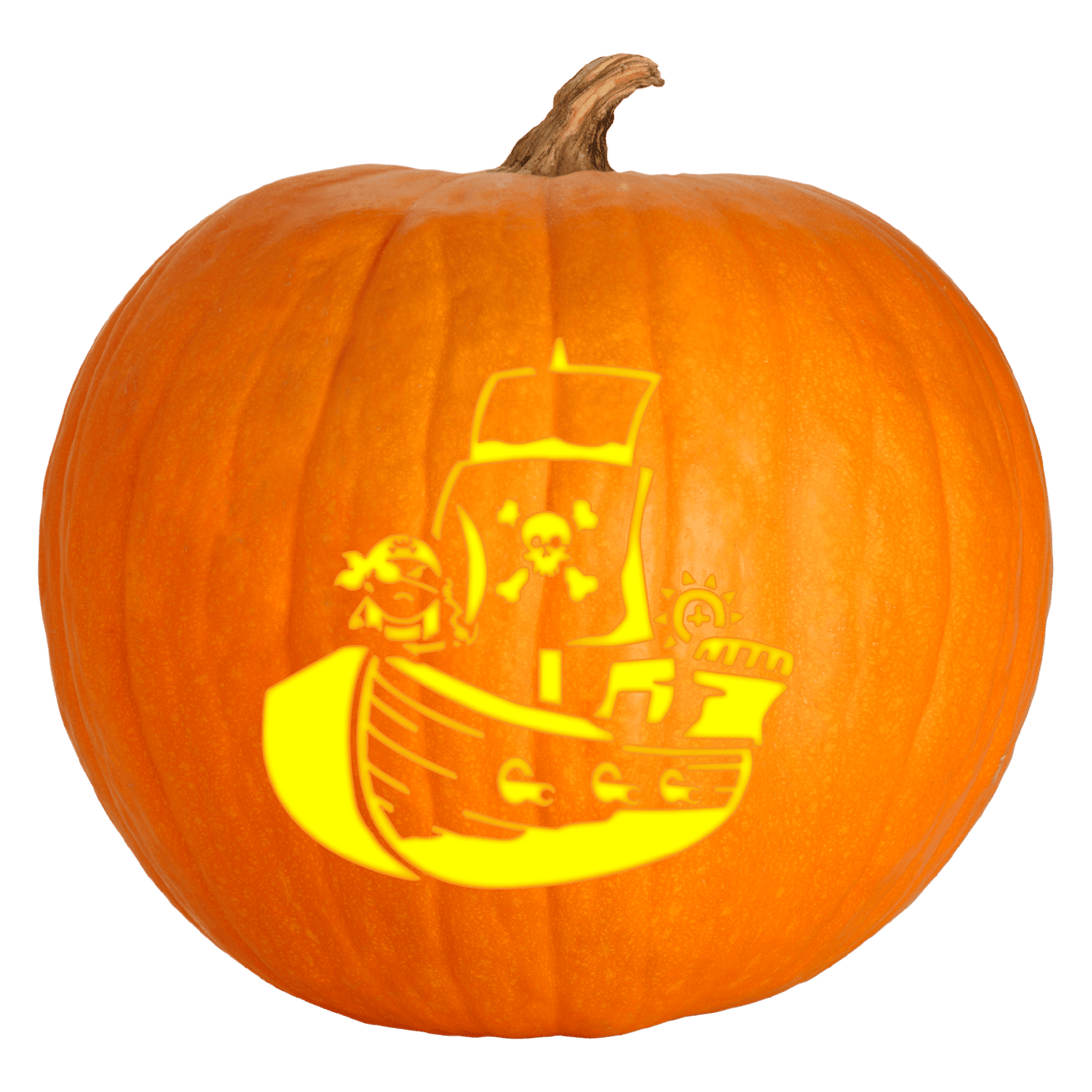 Pirate Ship Pumpkin Carving Stencil - Pumpkin HQ