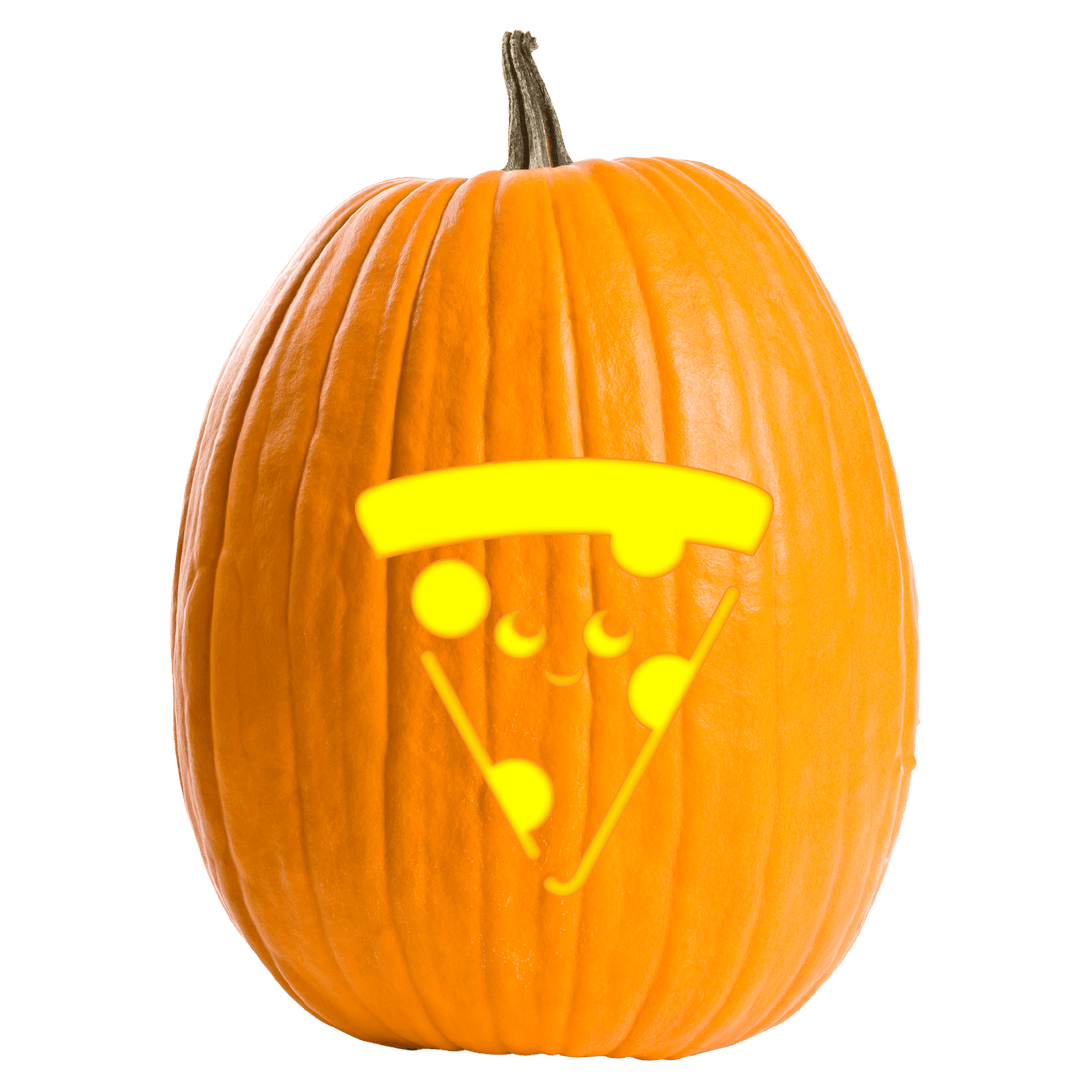 Pizza Pumpkin Carving Stencil - Pumpkin HQ