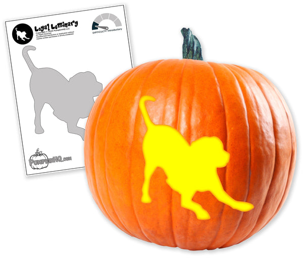 Playful Dog Pumpkin Carving Stencil - Pumpkin HQ