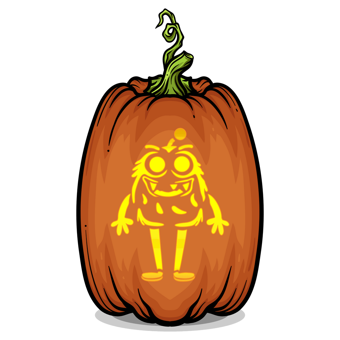 Playful Pete Pumpkin Carving Stencil - Pumpkin HQ