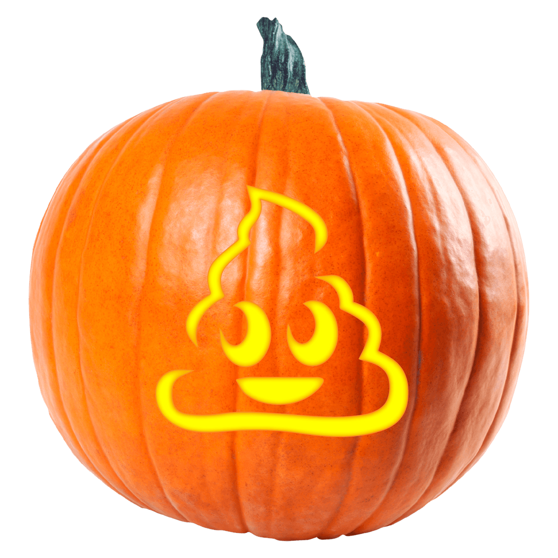 Poop Emoji Pumpkin Carving Stencil - Pumpkin HQ