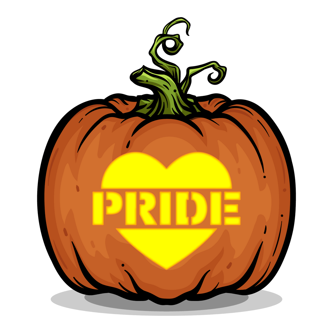 Pride Heart Pumpkin Carving Stencil - Pumpkin HQ