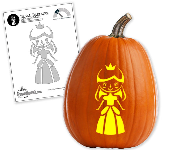 Princess #1 Pumpkin Carving Stencil - Pumpkin HQ