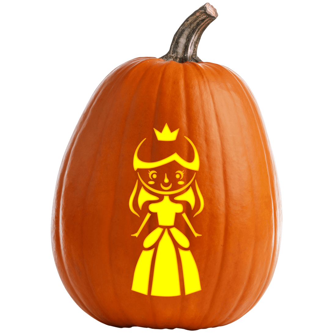 Princess #1 Pumpkin Carving Stencil - Pumpkin HQ