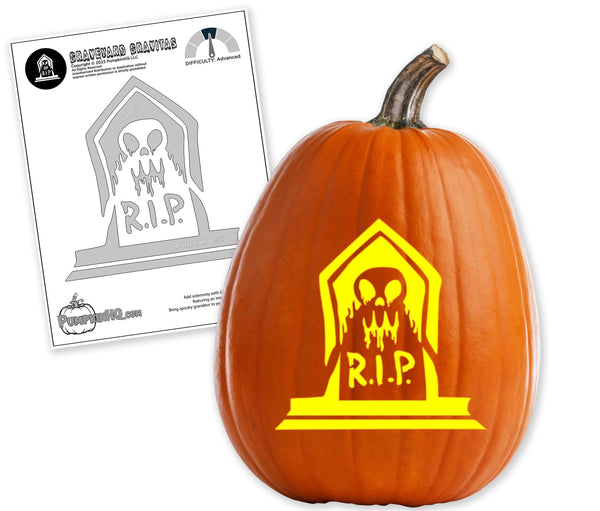 R.I.P Tombstone Ghoul Pumpkin Carving Stencil - Pumpkin HQ