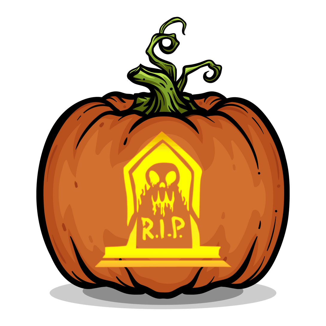 R.I.P Tombstone Ghoul Pumpkin Carving Stencil - Pumpkin HQ
