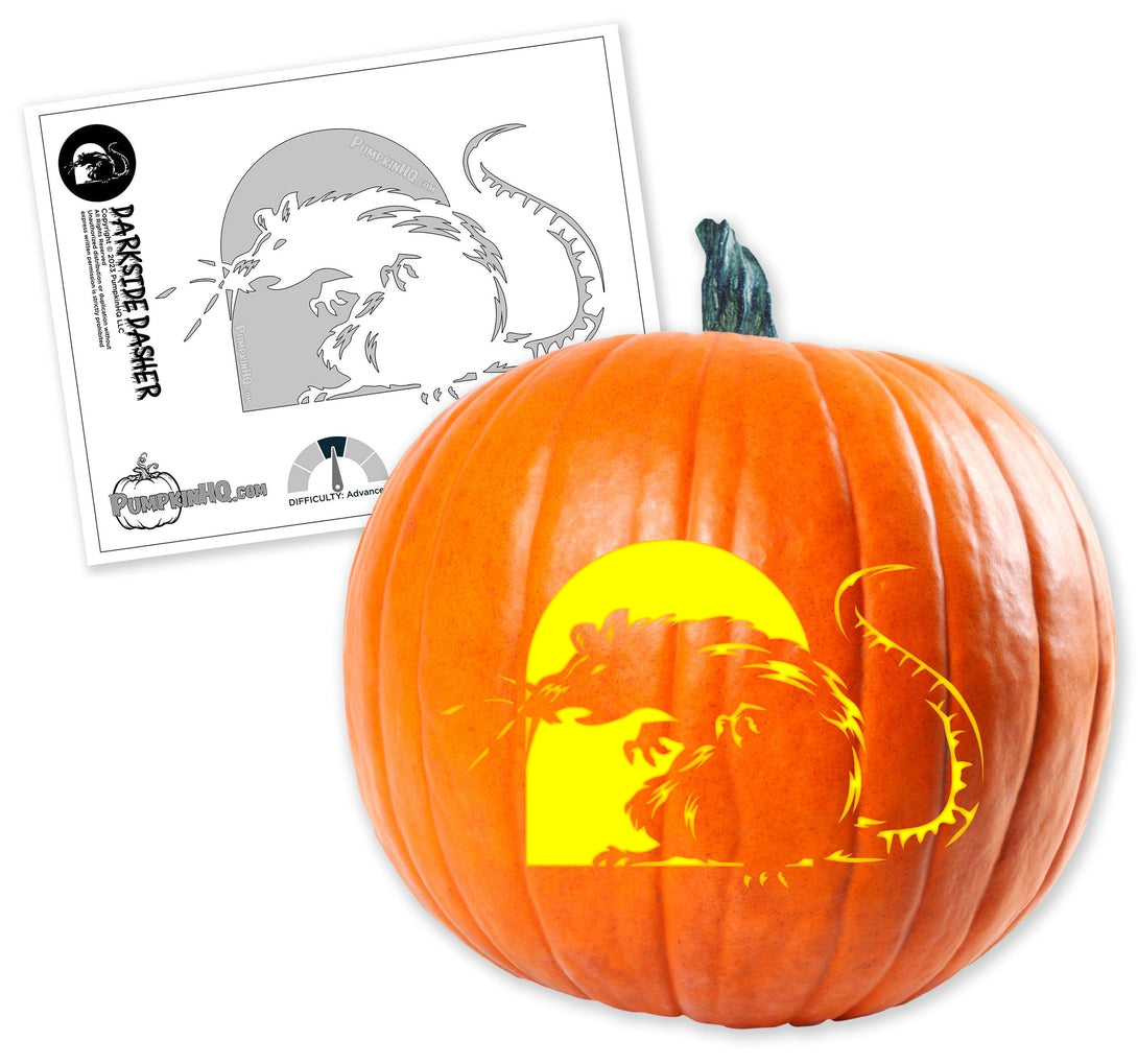 Rat Lurking Pumpkin Carving Stencil - Pumpkin HQ