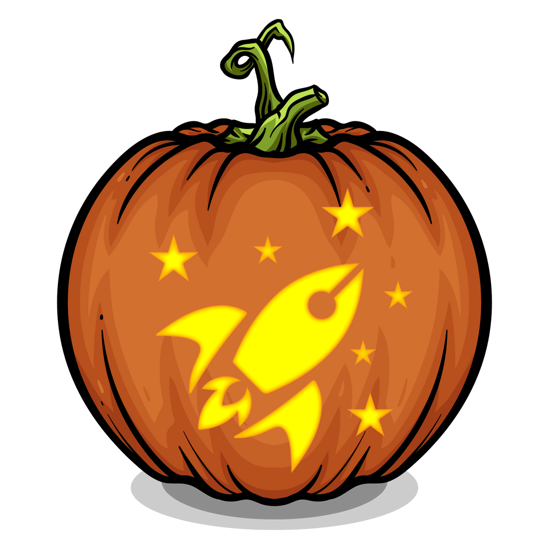 Rocket Spaceship Pumpkin Carving Stencil - Pumpkin HQ