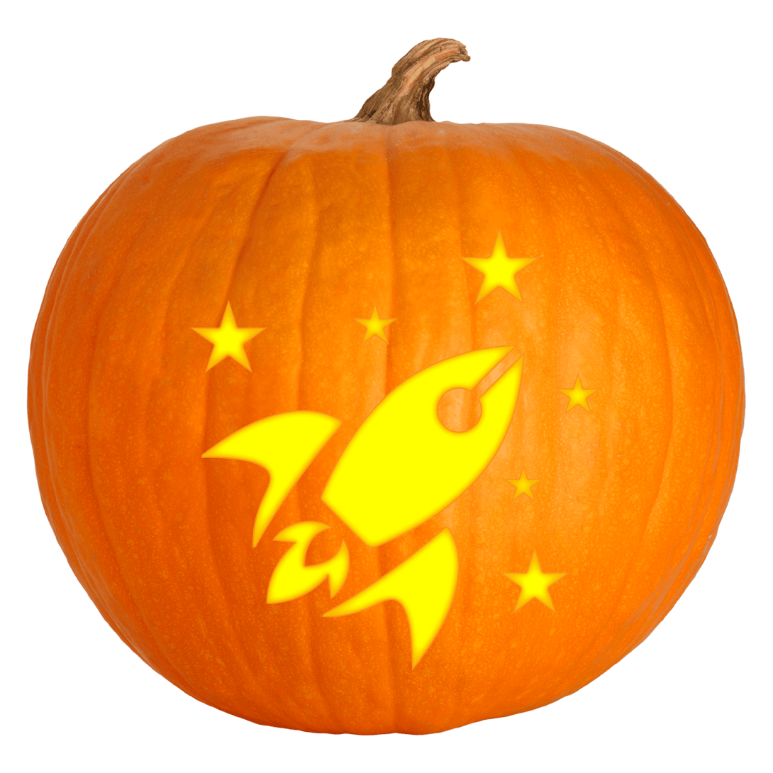 Rocket Spaceship Pumpkin Carving Stencil - Pumpkin HQ