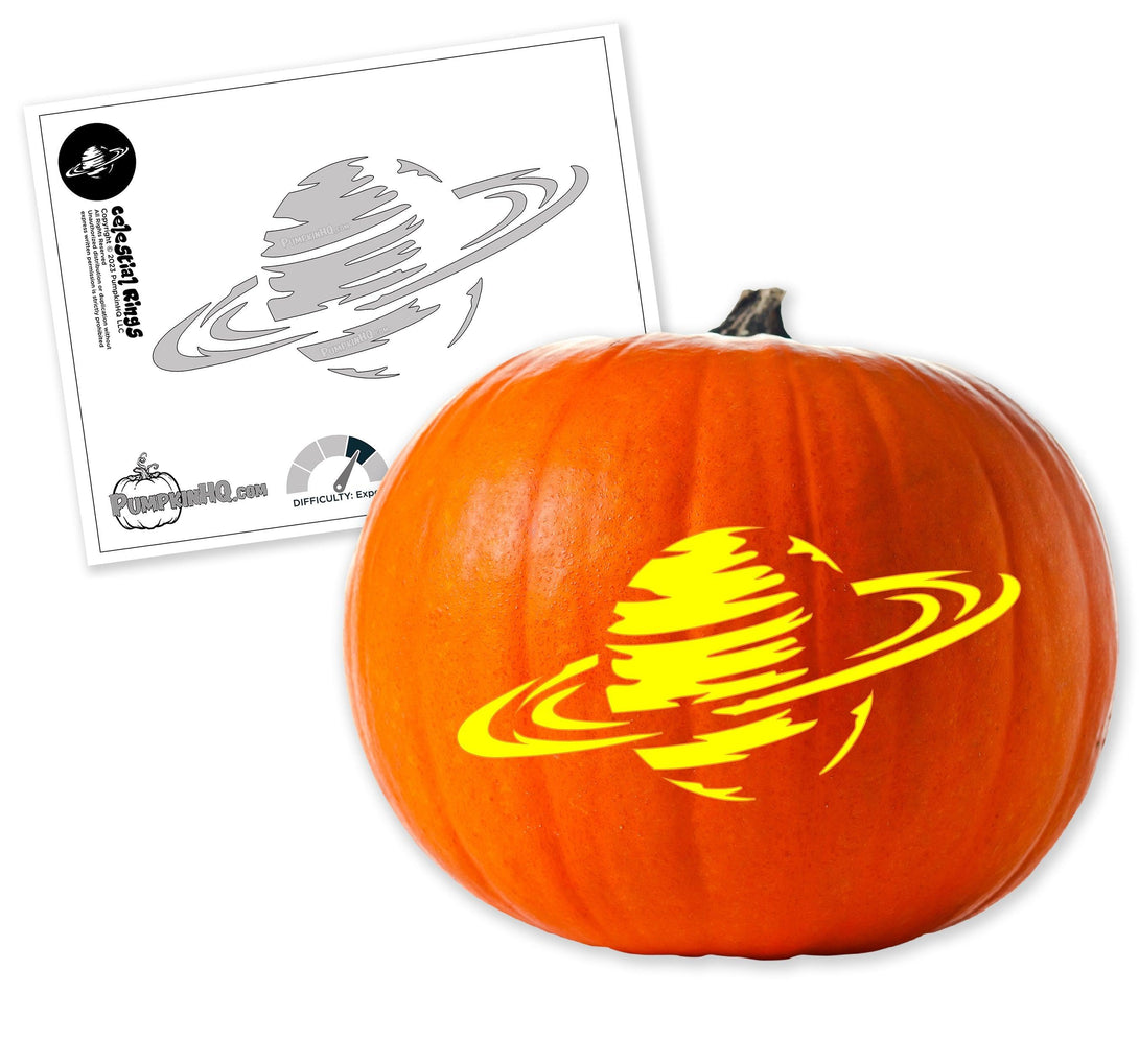 Saturn's Rings Pumpkin Carving Stencil - Pumpkin HQ