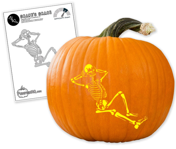 Sexy Skeleton Pumpkin Carving Stencil - Pumpkin HQ