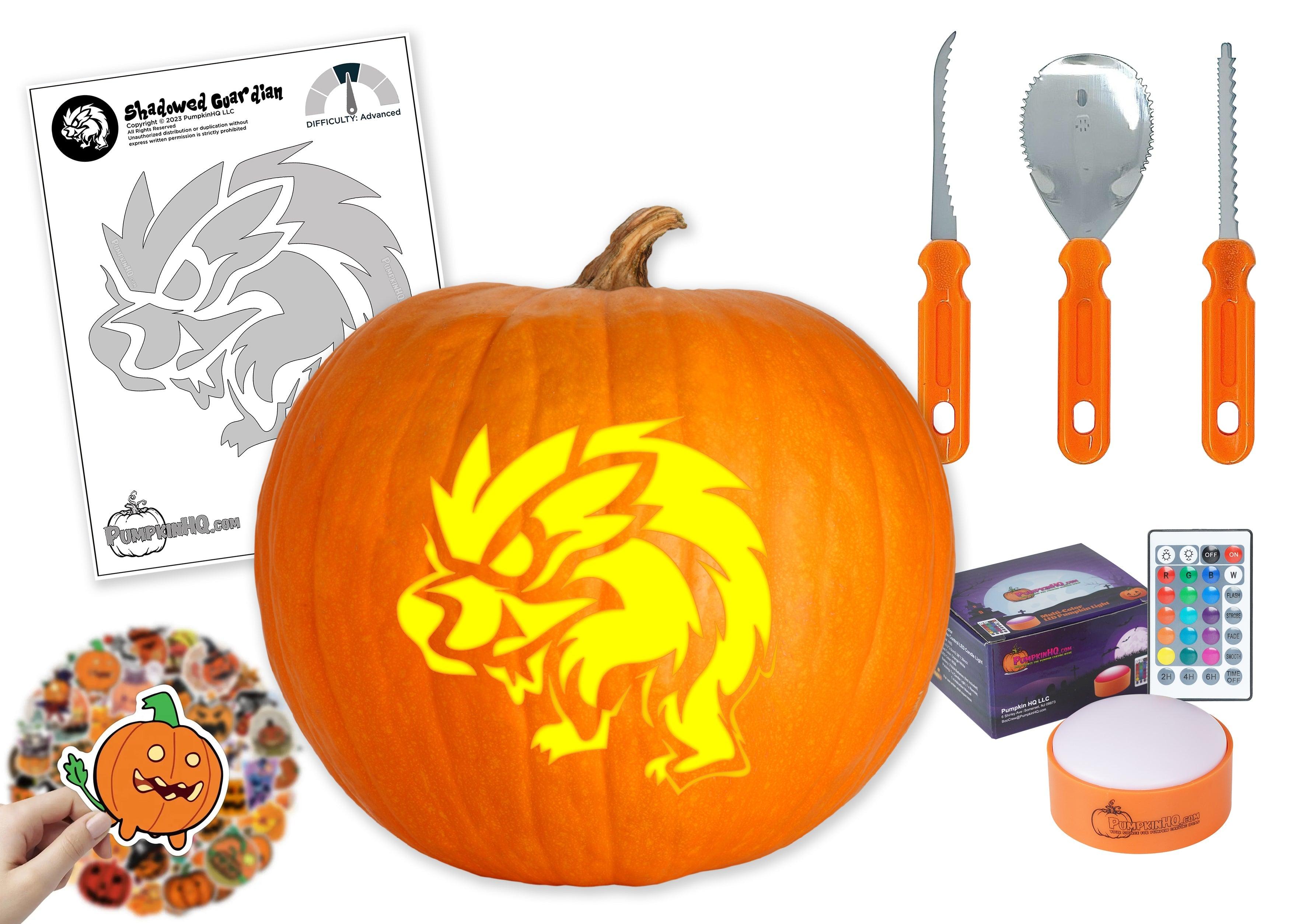 Shadowy Werewolf Pumpkin Carving Stencil Pumpkin HQ