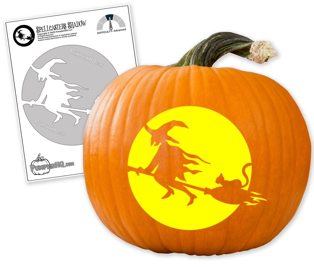 Shadowy Witch Pumpkin Carving Stencil - Pumpkin HQ