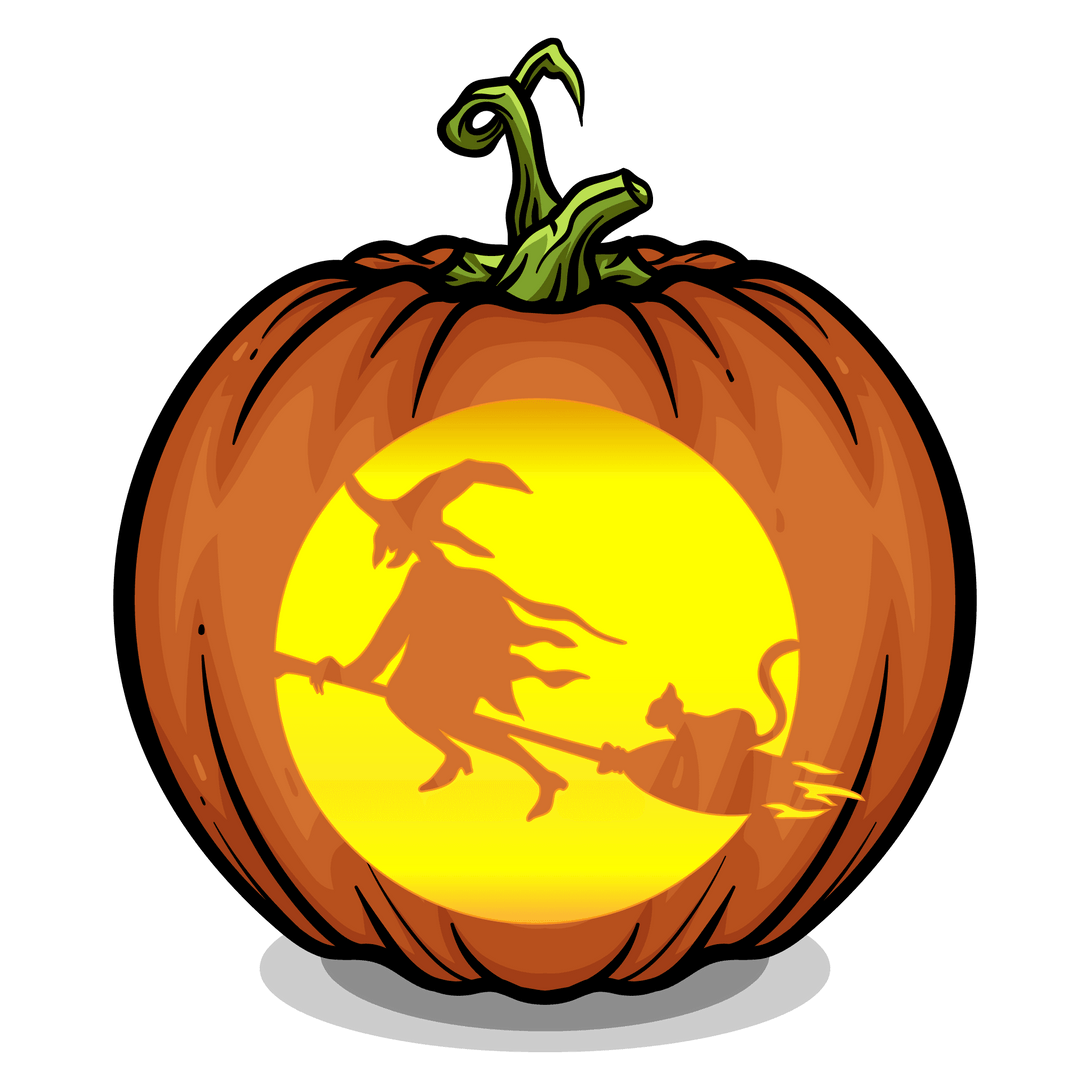 Spellcaster's Shadow Pumpkin Carving Stencil - Pumpkin HQ