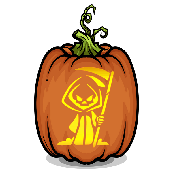 Sickle Grim Reaper Pumpkin Carving Stencil - Pumpkin HQ