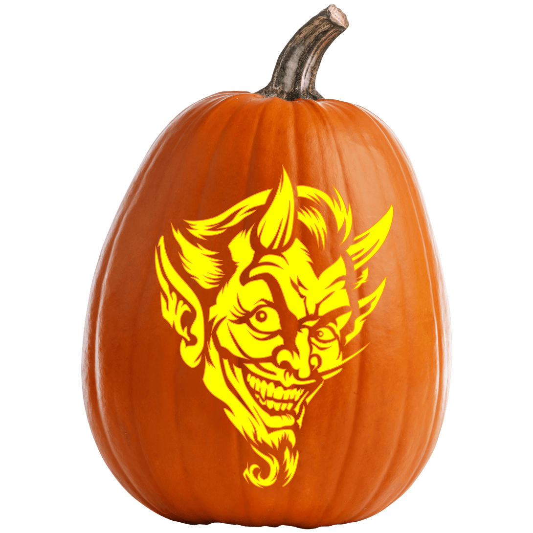 Sly Devil Pumpkin Carving Stencil - Pumpkin HQ