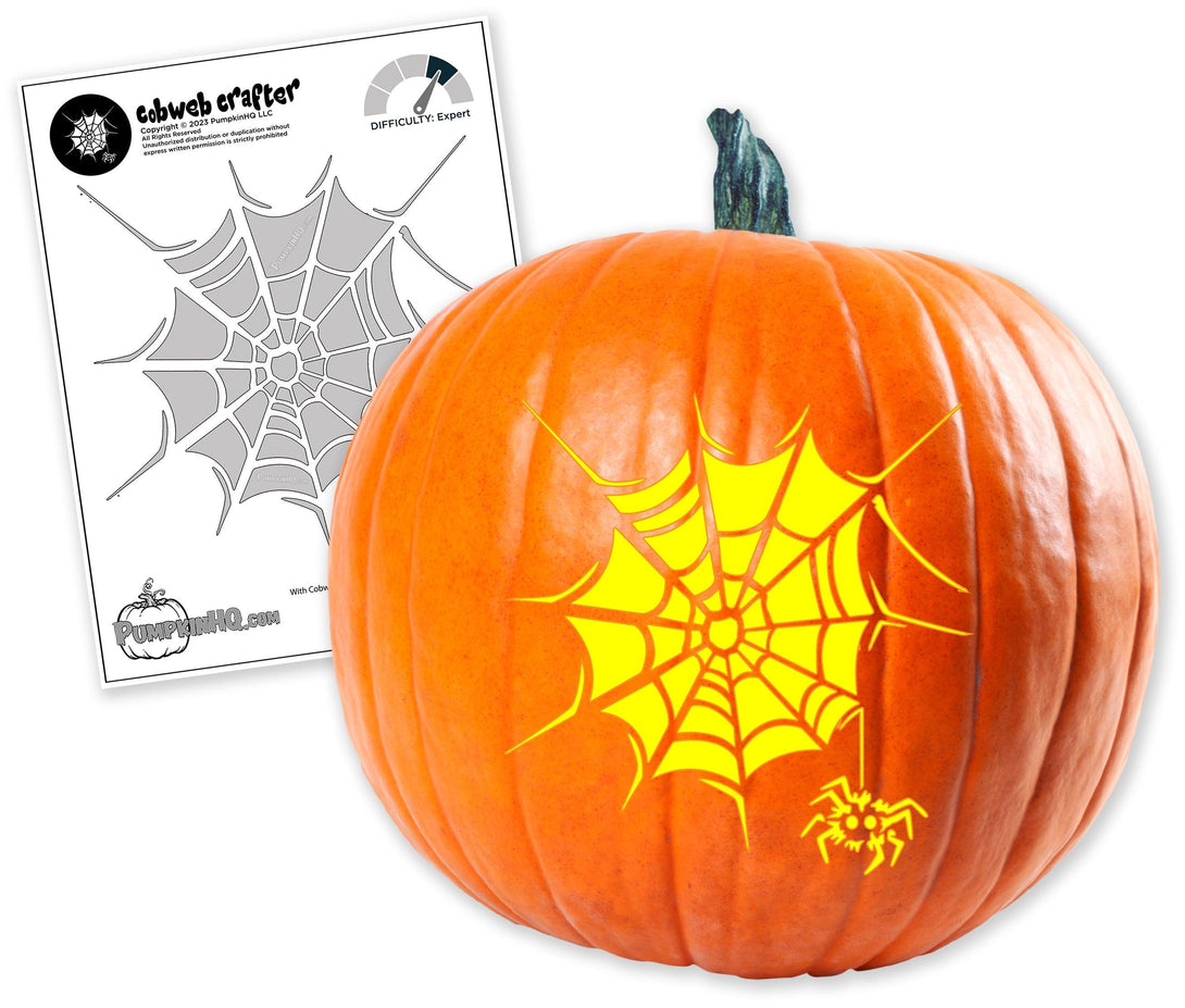 Spider's Web Pumpkin Carving Stencil - Pumpkin HQ